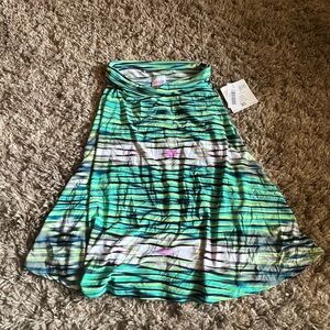 NWT green striped Lularoe azure skirt